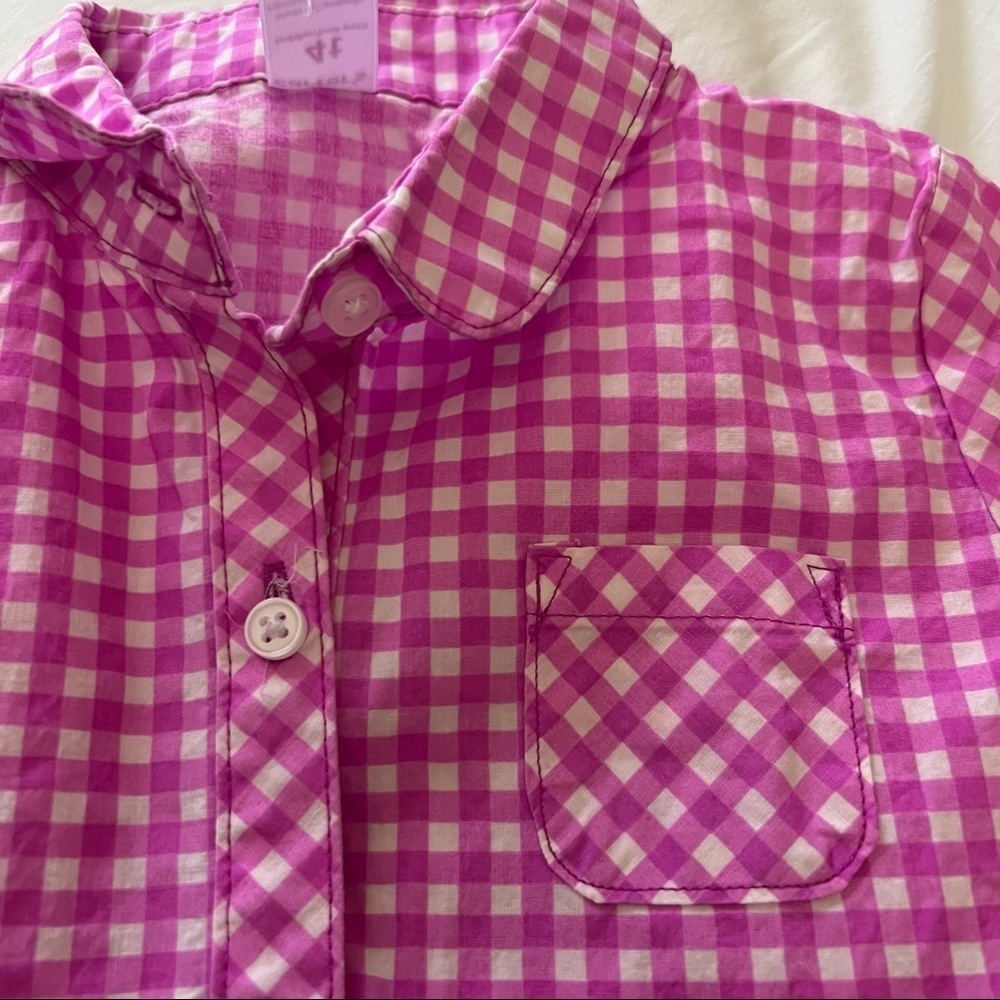 CARTER’S Smart looking, long sleeved toddler dress in Fuchsia gingham. #529